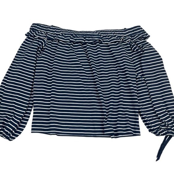 BANANA REPUBLIC Supima Cotton Off The Shoulder Top Sz Medium - Picture 5 of 5